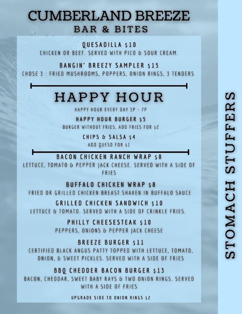 Cumberland Breeze Menu image 1